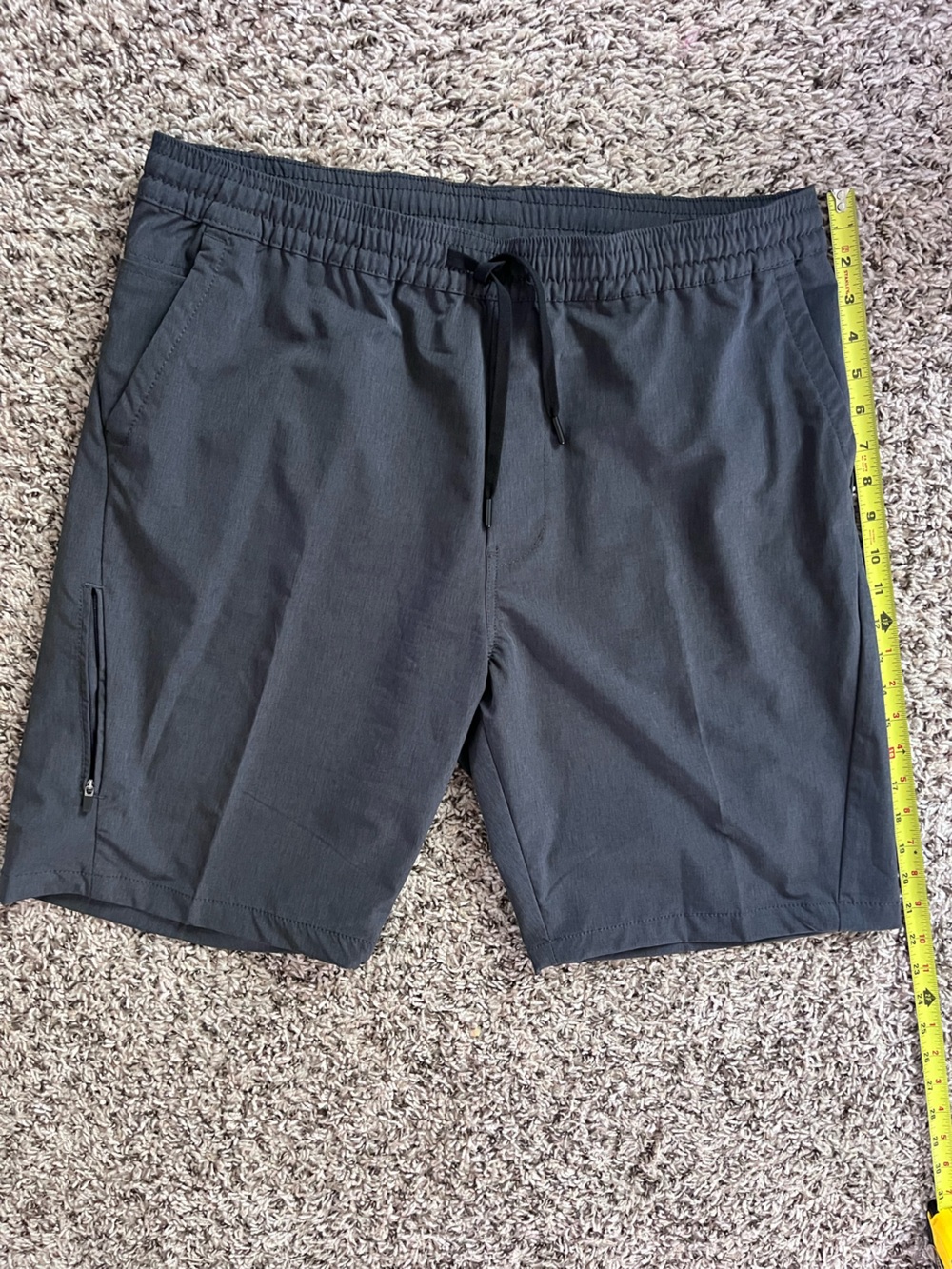 Kenneth Cole Mens Stretch Performance Shorts Charcoal Gray Size XL Drawstring